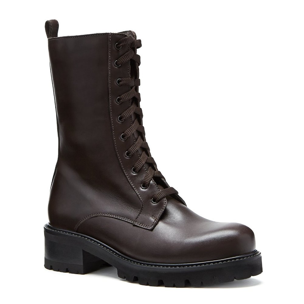 La Canadienne Capri Combat Boot Dark Brown Leather 8.5 39